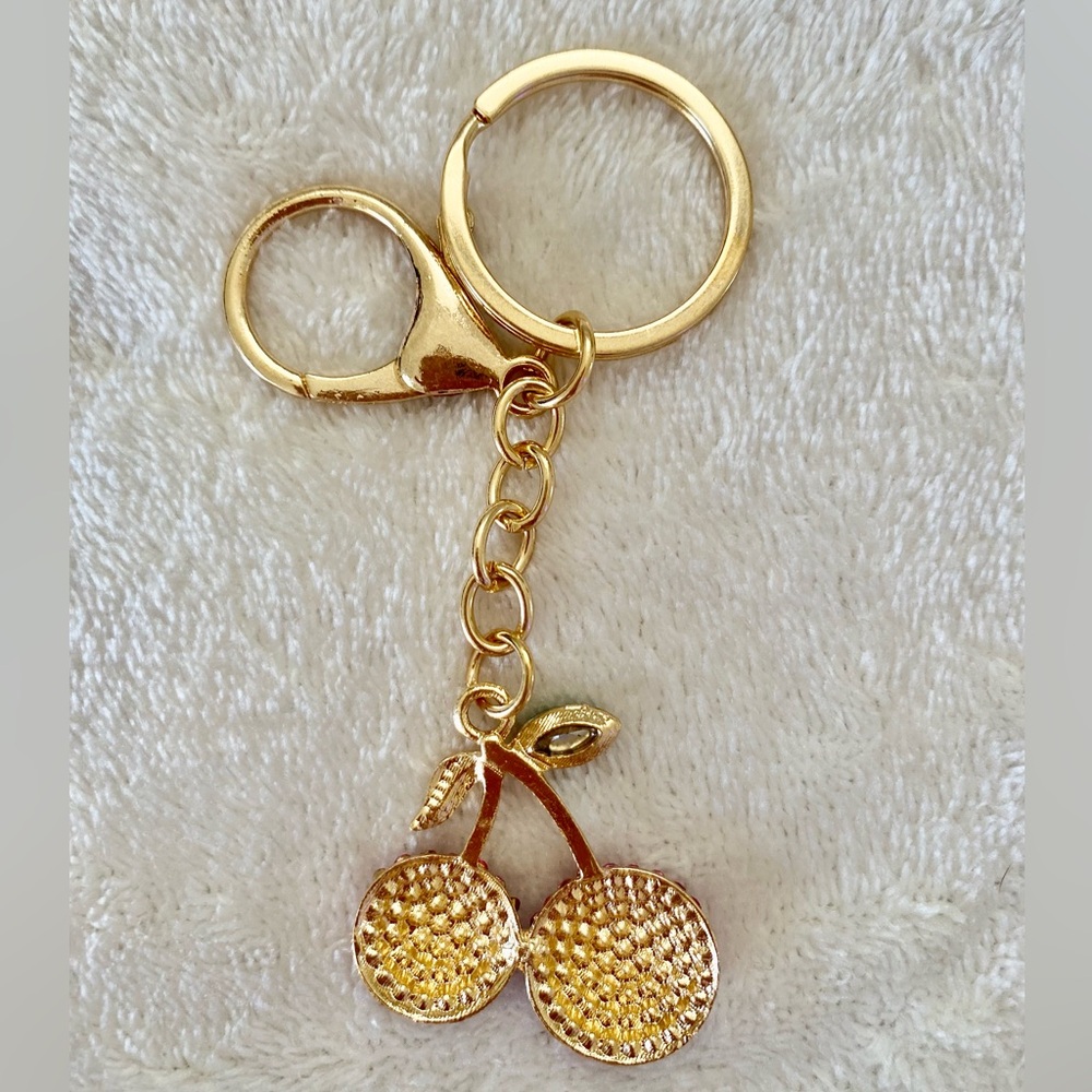 Coach inspired Cherry Bling + Gold Bag Charm - NEW - Picture 3 of 3